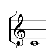 Middle C on a treble clef