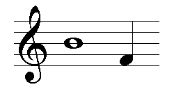 Two notes on a stave